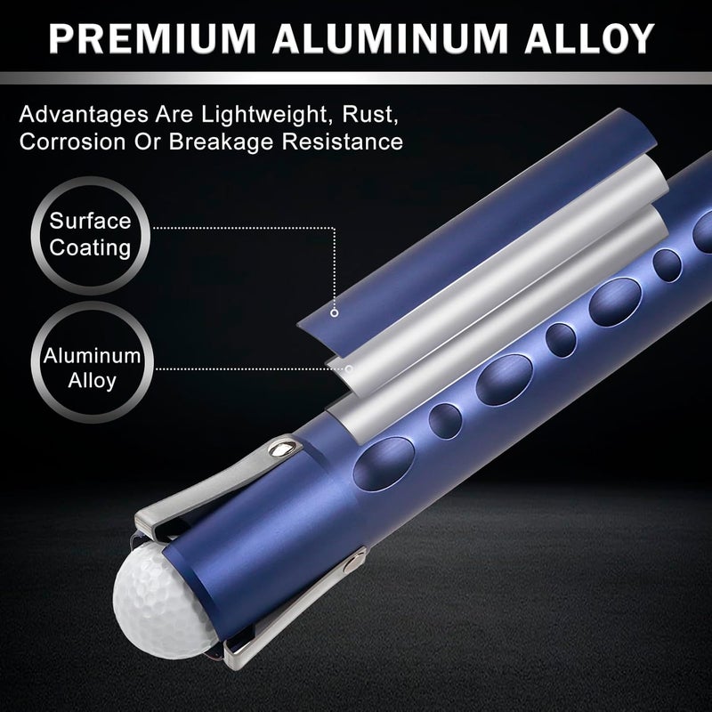 Nogcay Golf Ball Picker Upper Aluminium Alloy Golf Ball Retriever Shag Tube, Golf Ball Shagger Holds 20 Golf Balls Retriever Tool Golf Ball Collector, Blue/Black - Image 2
